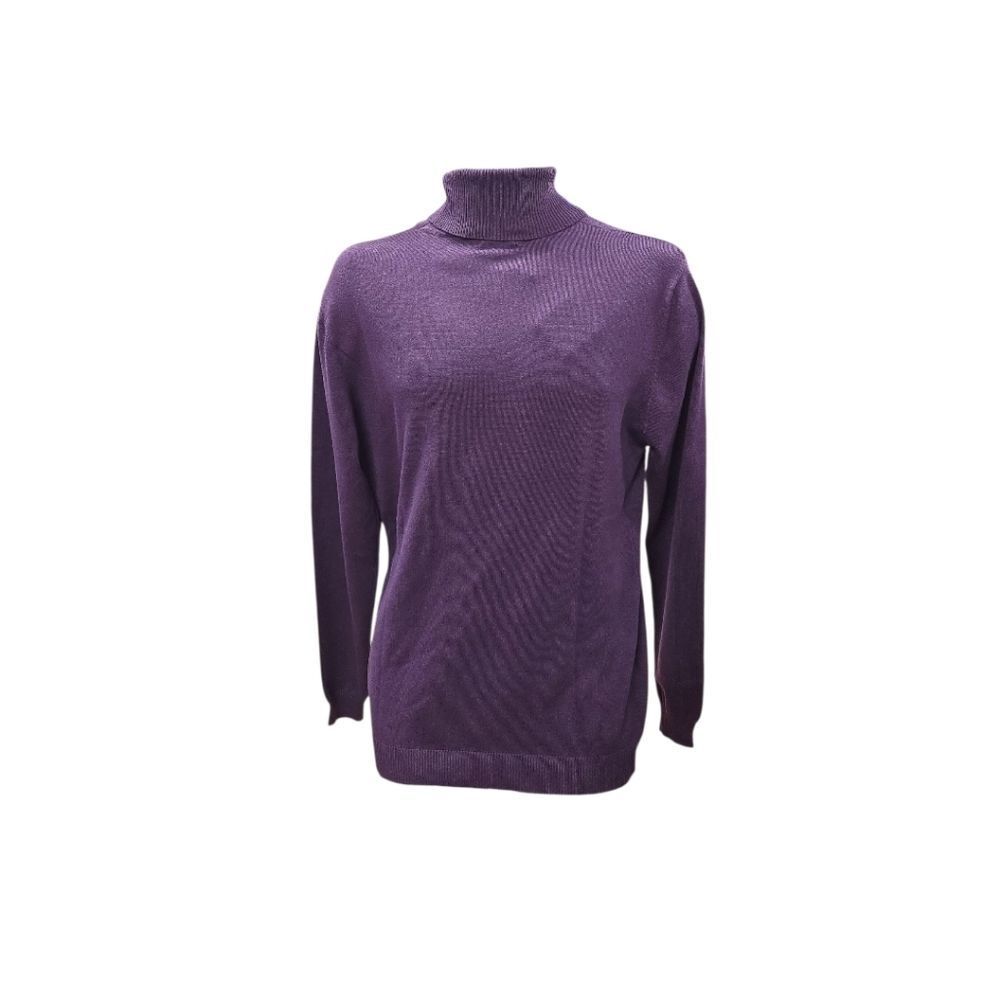 MEN'S BAGAZIO LONG SLEEVE PURPLE 100% ACRYLIC TURTLENECK SWEATER. 2102Y5